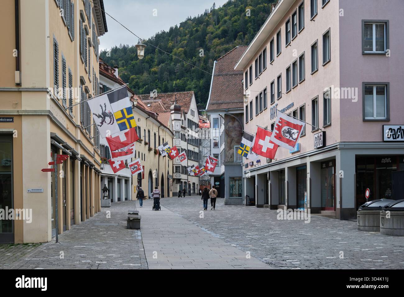 Poststrasse menant à la Coire Altstadt Banque D'Images