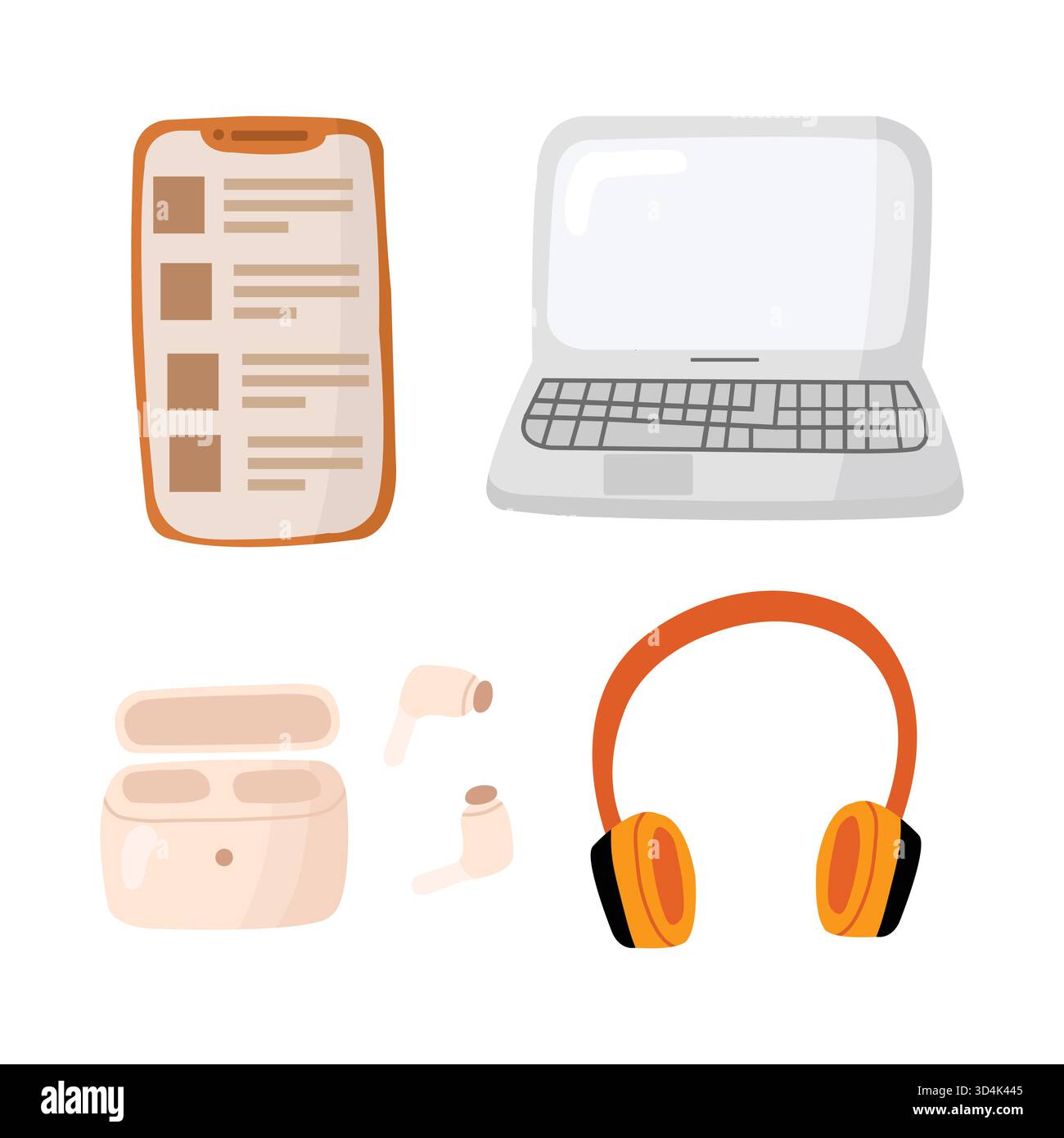 Ensemble numérique illustration plat style simple Illustration de Vecteur