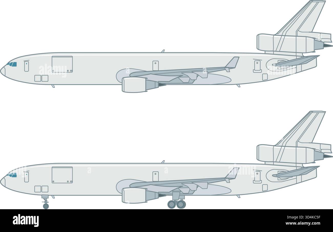 Amerikanisches Frachtflugzeug Illustration de Vecteur