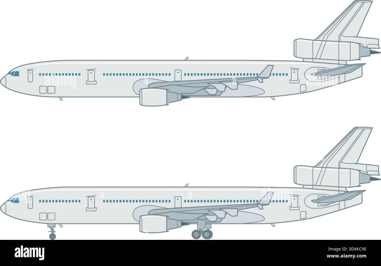 Dreistrahliges Verkehrsflugzeug Illustration de Vecteur