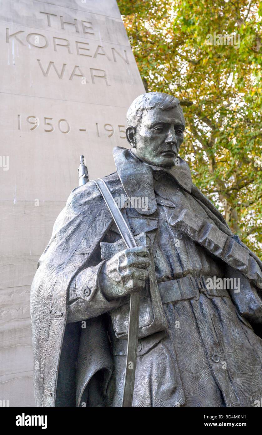 Londres, Royaume-Uni. Mémorial de la guerre de Corée (2014, Philip Jackson) dans les jardins Victoria Embankment Banque D'Images