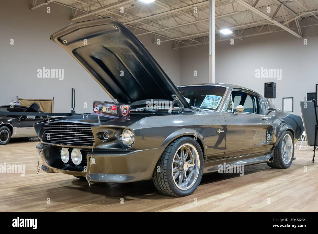 WATERFORD, mi/USA - 8 NOVEMBRE 2025 : Eleanor a 1967 Ford Mustang Shelby GT500, en 60 secondes voiture hommage au film, Shiny Rust Hot Rod spectaculaire. Banque D'Images