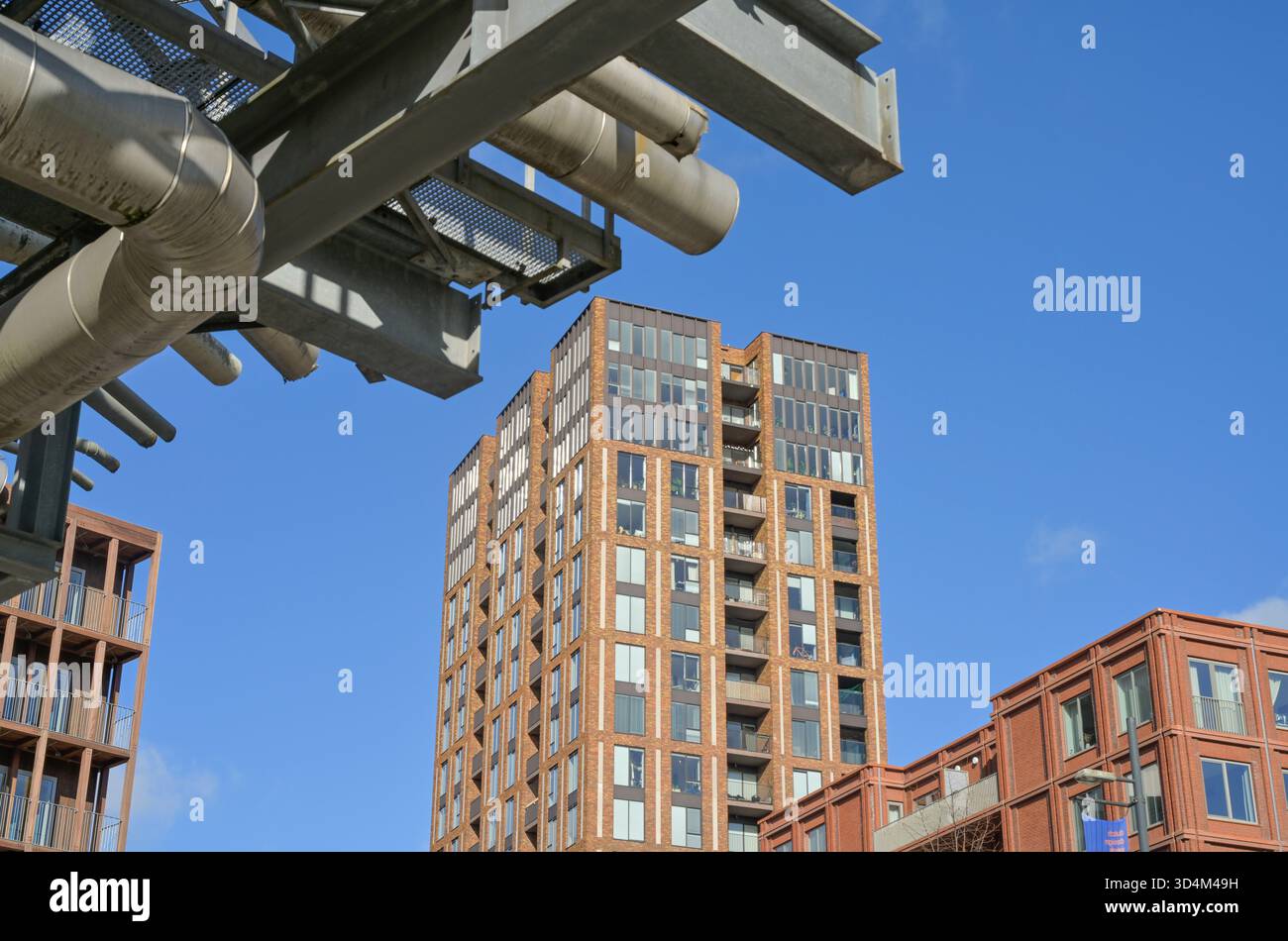 Blok 59, Wohnturm, Hochhaus, Wohnhaus, ehemaliges Philips-Gelände Strijp-S, Eindhoven, Niederlande Banque D'Images