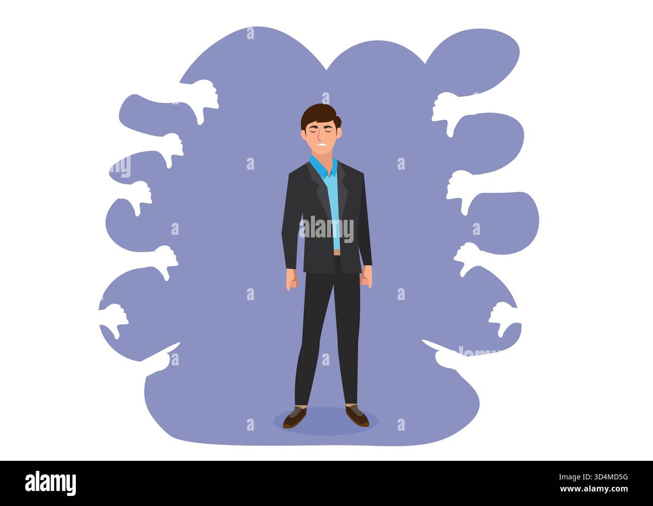 Le client n'est pas satisfait du service fourni par le représentant de l'entreprise. Illustration de Vecteur