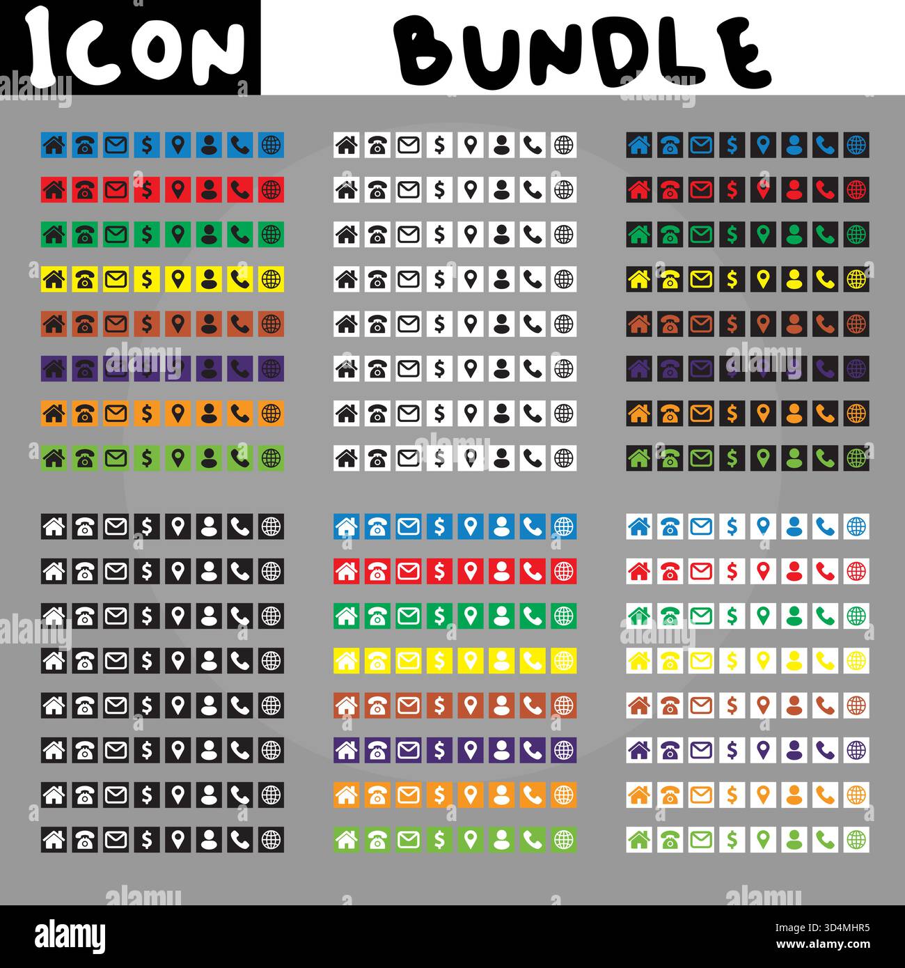 Mise en page d'ensemble de conception d'icônes pour le travail professionnel. Maison d'entreprise, téléphone, Gmail, homme, site Web, téléphone, jeu d'icônes de carte. Ensemble emblématique professionnel. Illustration de Vecteur