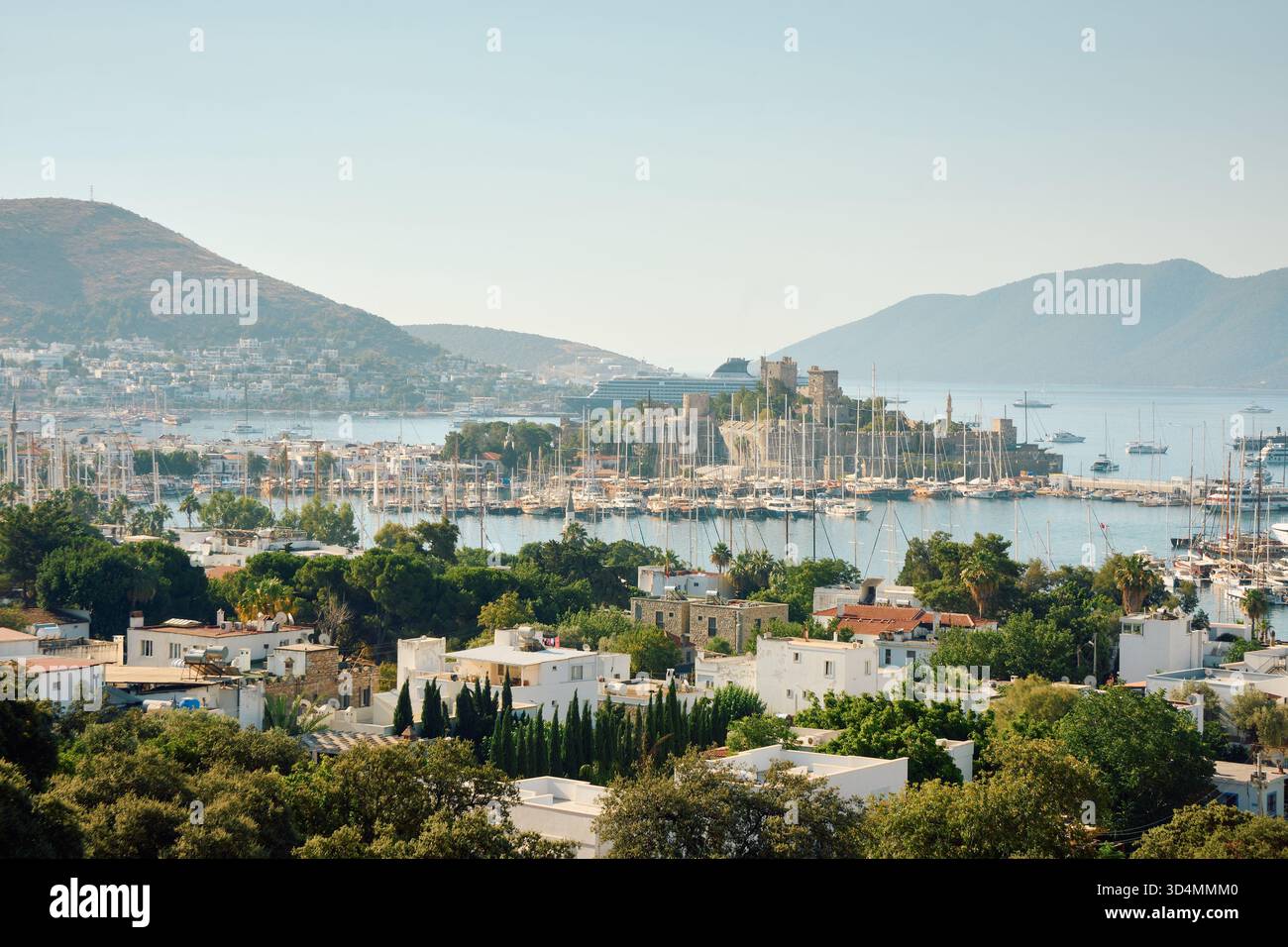 Vue du château de Bodrum depuis le théâtre antique, à Bodrum en Turquie Banque D'Images
