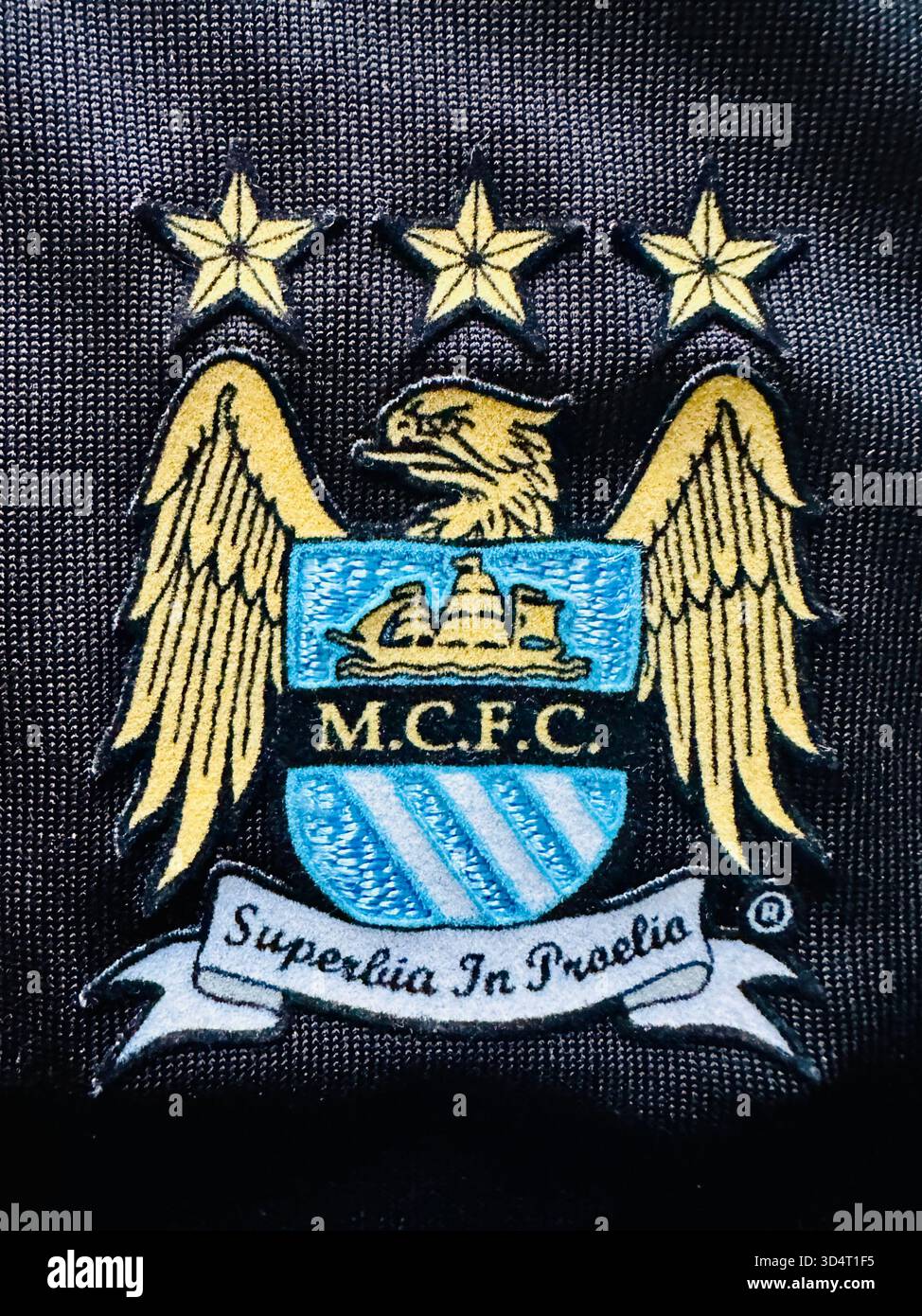 Maillot de football Manchester City - Image de stock capturée avec un smartphone