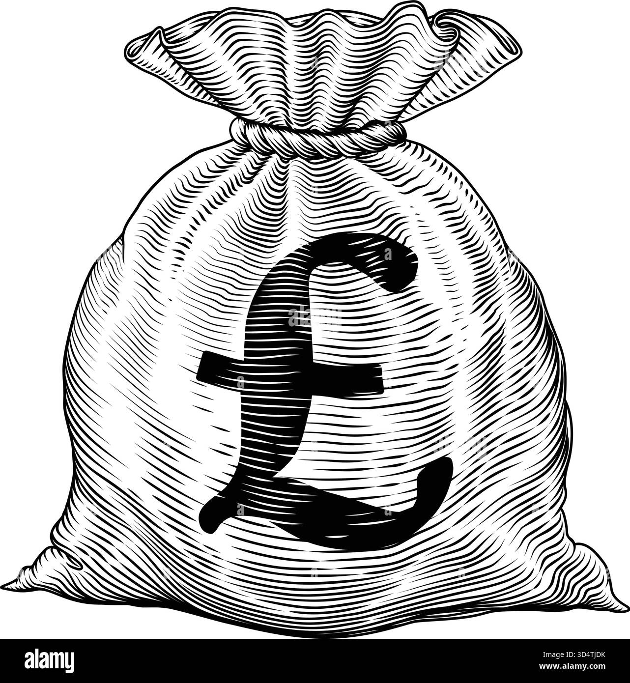 Sac de sac de caisse livre argent style vintage taillé sur bois Illustration de Vecteur