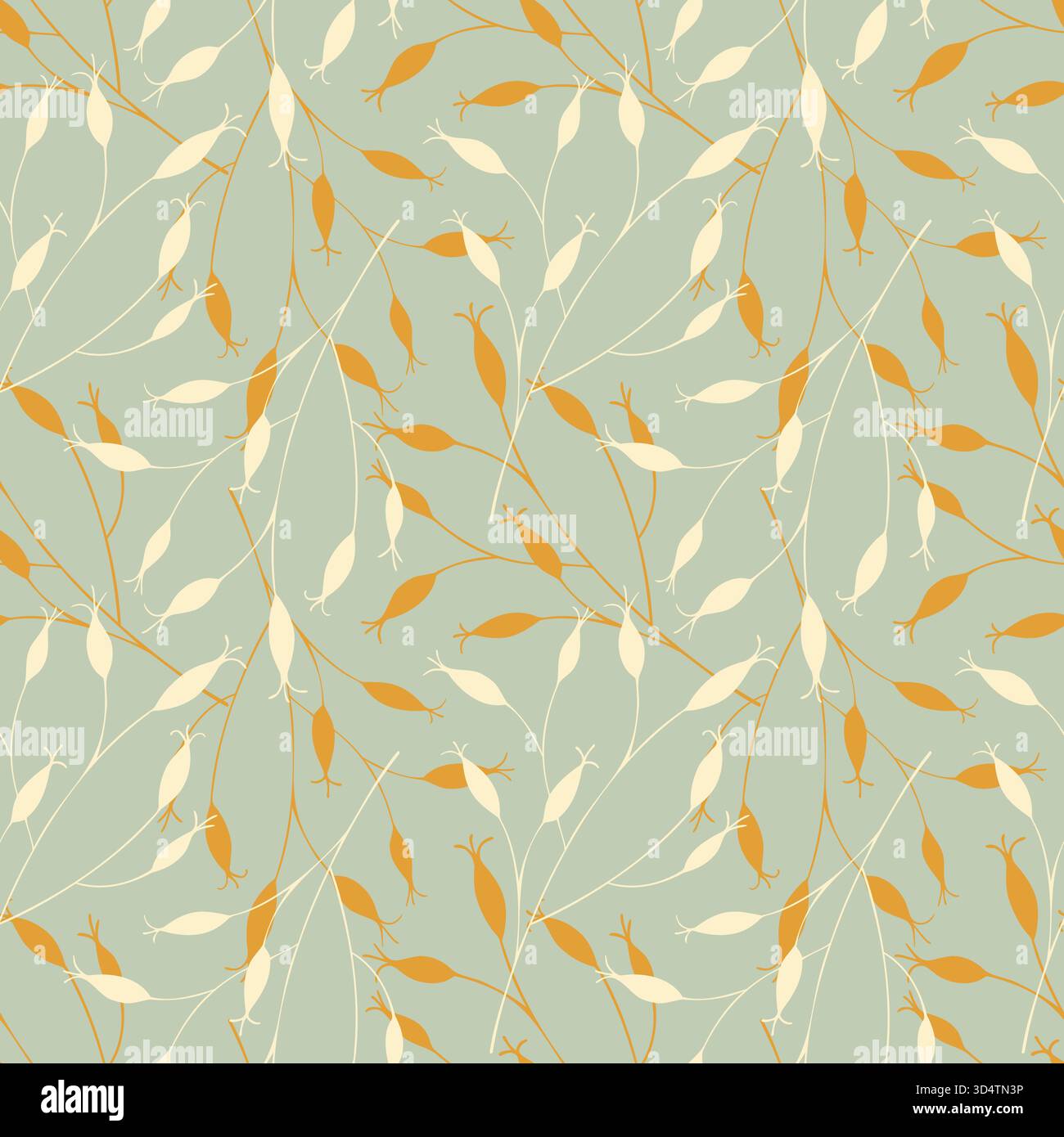 Branches de rose musquée avec des baies, motif pastel d'automne. Silhouettes de fruits de rose musquée. Illustration vectorielle Illustration de Vecteur