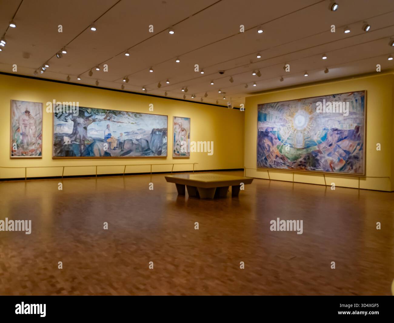 Oslo, Norvège - 14 août 2024 : peintures à l'exposition monumentale du Musée Munch, musée d'art à Bjørvika, Europe du Nord Banque D'Images