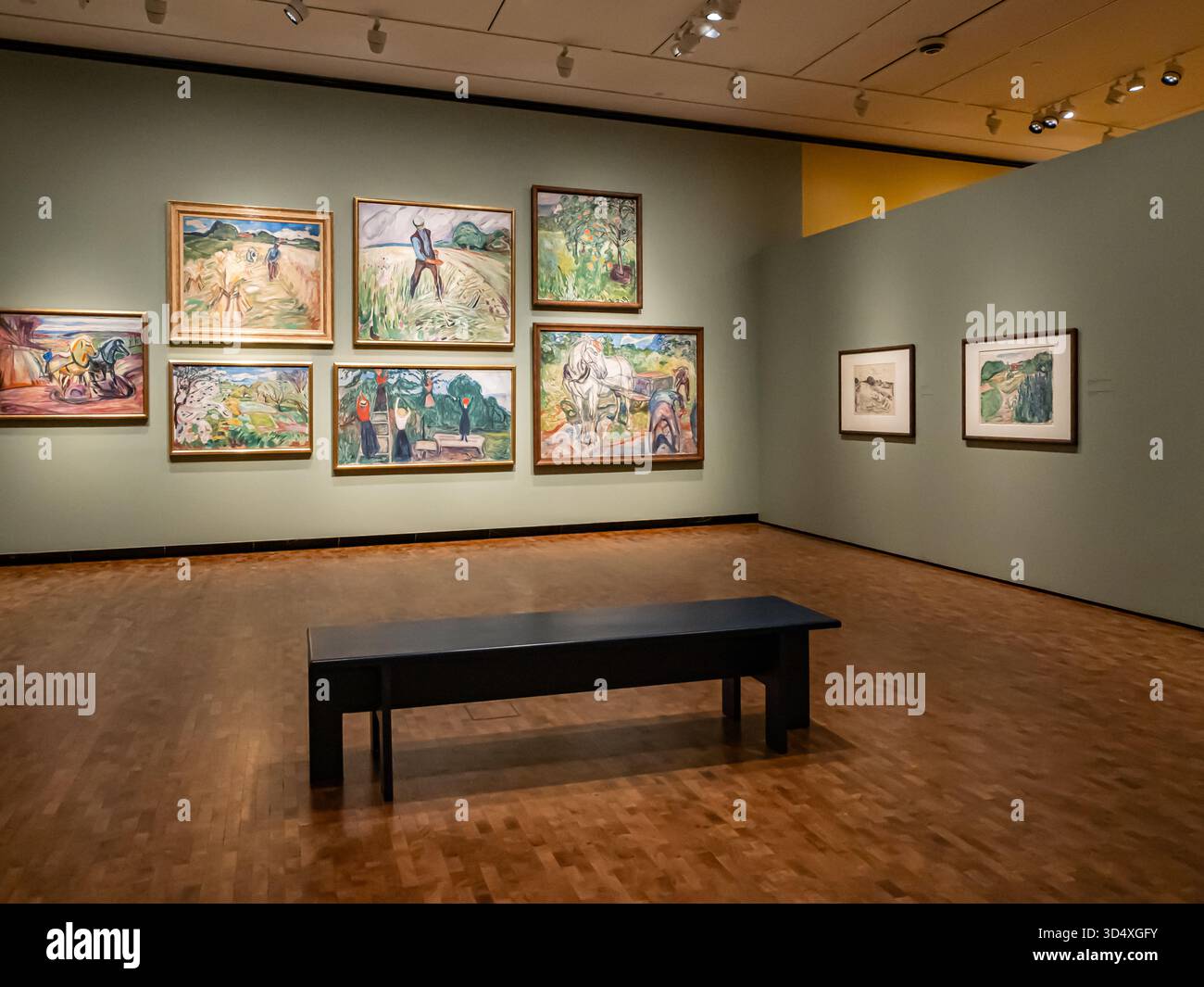 Oslo, Norvège - 14 août 2024 : peintures à l'exposition monumentale du Musée Munch, musée d'art à Bjørvika, Europe du Nord Banque D'Images