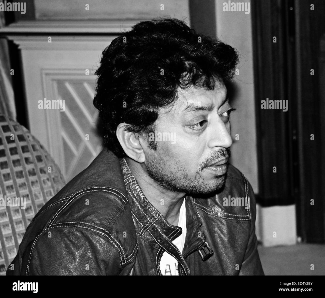 La légende indienne Irrfan Khan (Lunchbox, Life of Pi) au festival de Munich, où son film Qissa a été projeté en 2014. Il meurt en 2020. Banque D'Images