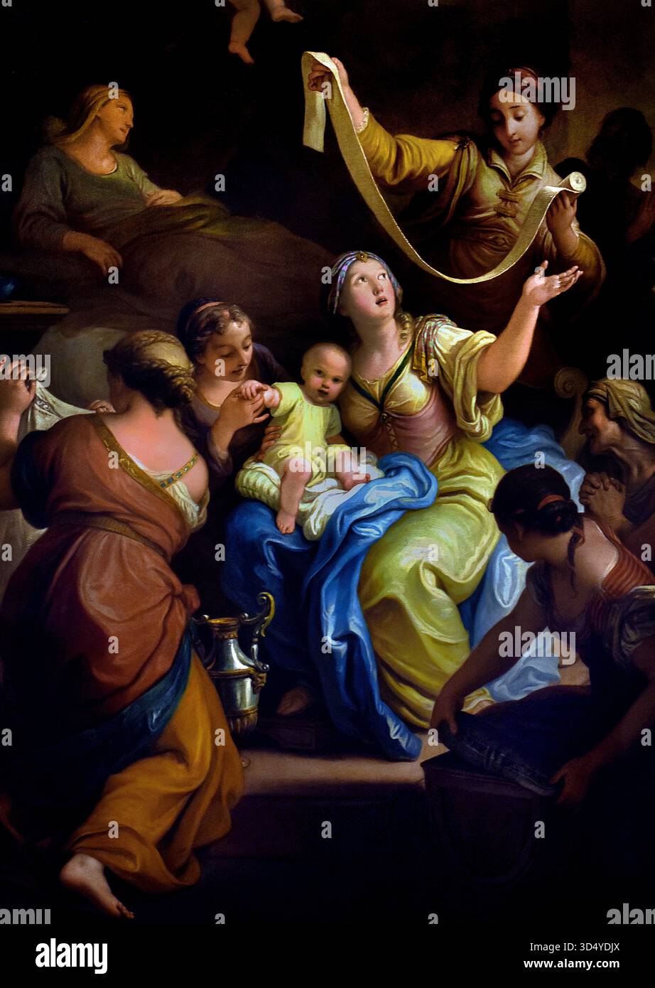 Natività di Maria - Nativité de Marie par Pietro Antonio Rotari (1707 – 1762) peintre italien de la période baroque. Italie ( Nativité, se réfère à la, naissance de Jésus, la figure centrale de la religion du christianisme, célébrer la Nativité, pendant, Noël ) Banque D'Images