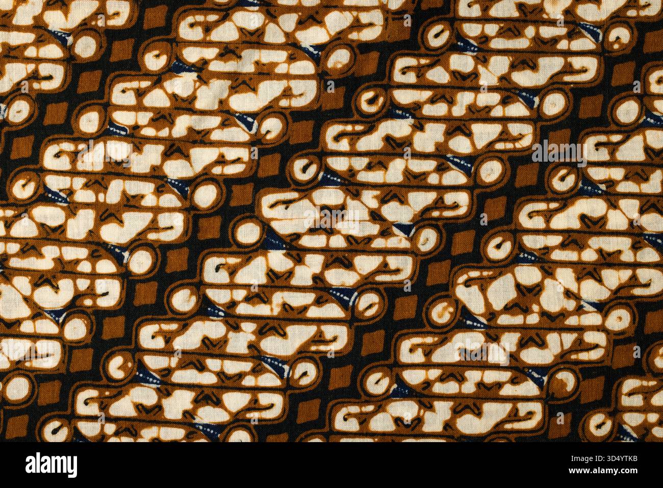 Gros plan sur les tissus de sarong de batik indonésien du début des années 1900. Tous faits à la main avec des canting et de la cire chaude dans la manière javanaise traditionnelle. Banque D'Images