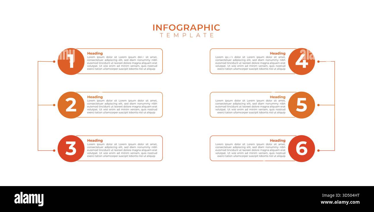 Infographie en six étapes Illustration de Vecteur