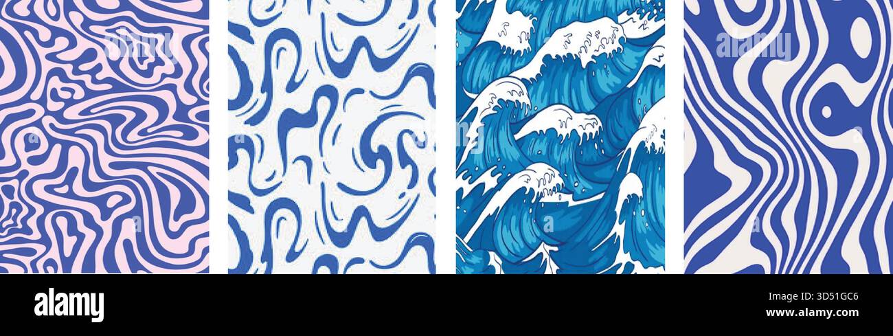 Motif vectoriel d'éclaboussure de lait abstrait : formes de goutte de fonte liquide avec texture d'onde d'eau pour des conceptions de fond sans couture inspirées des produits laitiers. Illustration de Vecteur