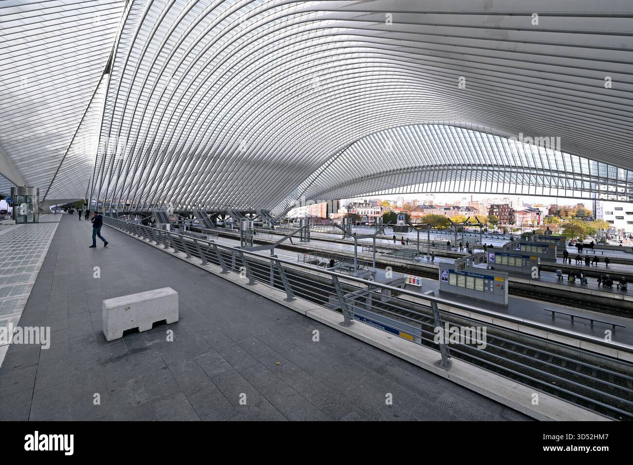Gare de Liège-Guillemins, conçue par l'architecte espagnol Santiago Calatrava, Liège, Belgique. Banque D'Images