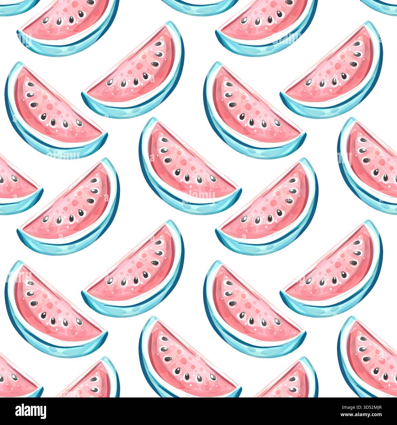 Motif sans couture d'été vibrant avec des tranches de pastèque rafraîchissantes, fond d'écran parfait pour les célébrations sur le thème de la plage et les vibrations de vacances Illustration de Vecteur