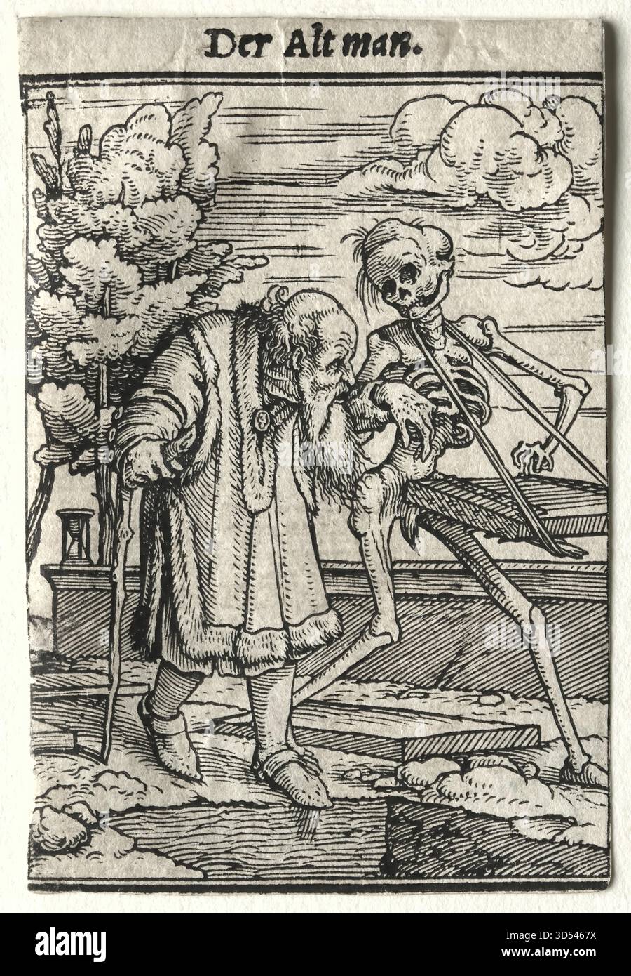 Danse de la mort le vieil homme de Hans Holbein le jeune Illustration de Vecteur