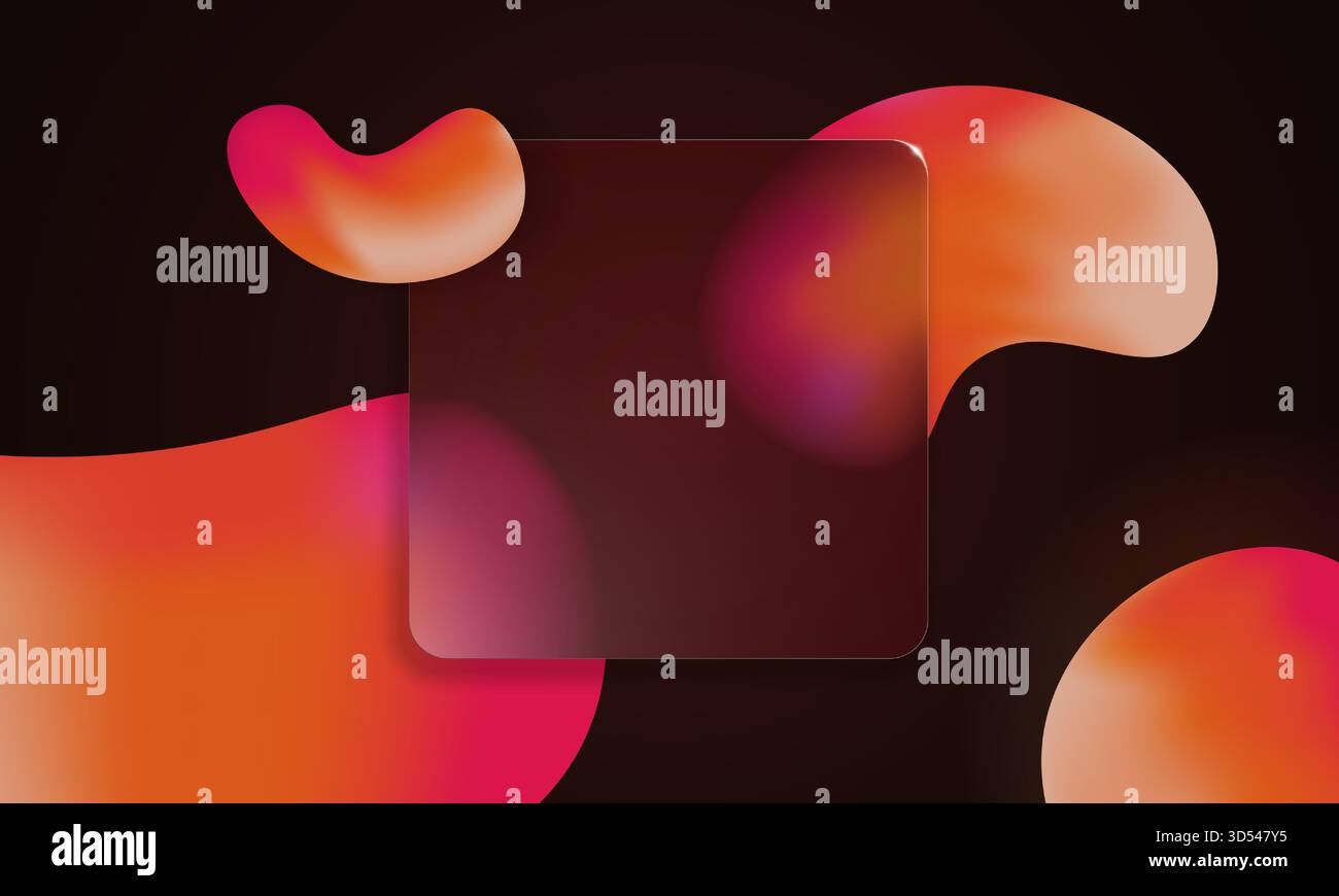 Élégant fond de glassmorphisme rouge Bordeaux avec flou brillant et surface mate. Concept de morphisme en verre moderne à la mode pour interface utilisateur, affiche d'été ou application numérique. Illustration de Vecteur