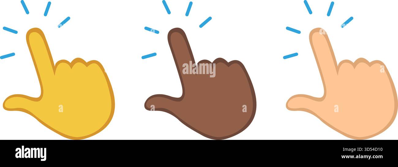 illustration vectorielle concept d'écran tactile de mains de différentes couleurs Illustration de Vecteur