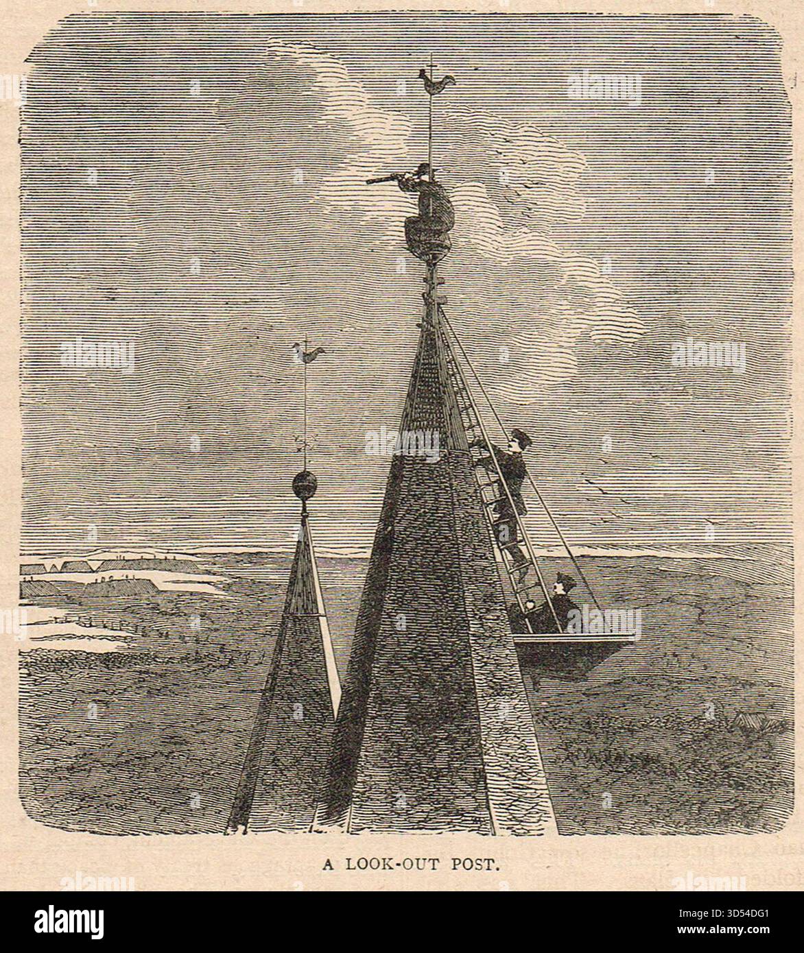 Un poste de guet pendant la guerre franco-prussienne. Banque D'Images