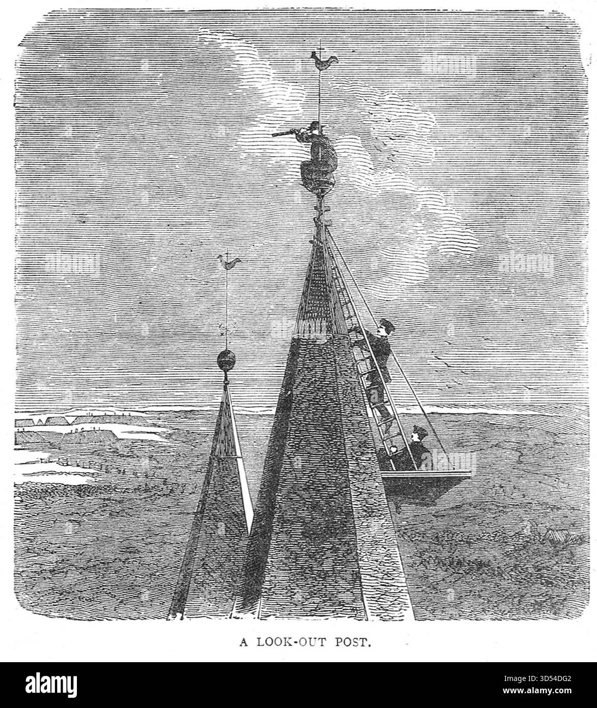 Un poste de guet pendant la guerre franco-prussienne. Banque D'Images