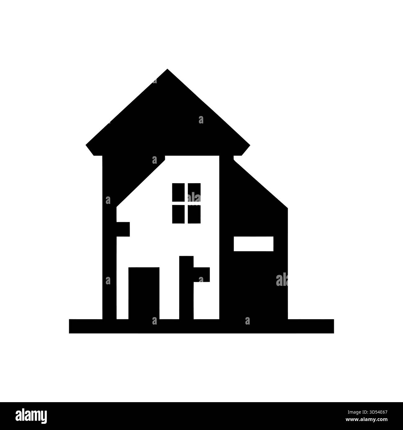 Icône de maison de silhouette moderne isolé sur fond blanc Illustration de Vecteur