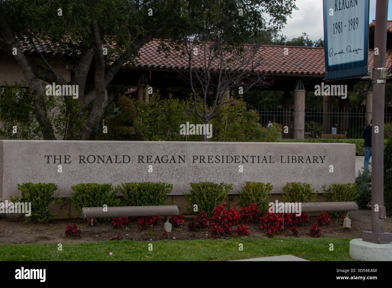 Entrée de la bibliothèque présidentielle Ronald Reagan Banque D'Images