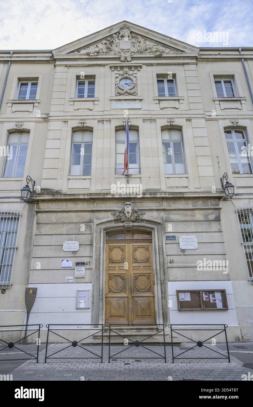 Collège Mignet, bâtiment historique de l'école, rue Cardinale, vieille ville, Aix-en-Provence, France Banque D'Images