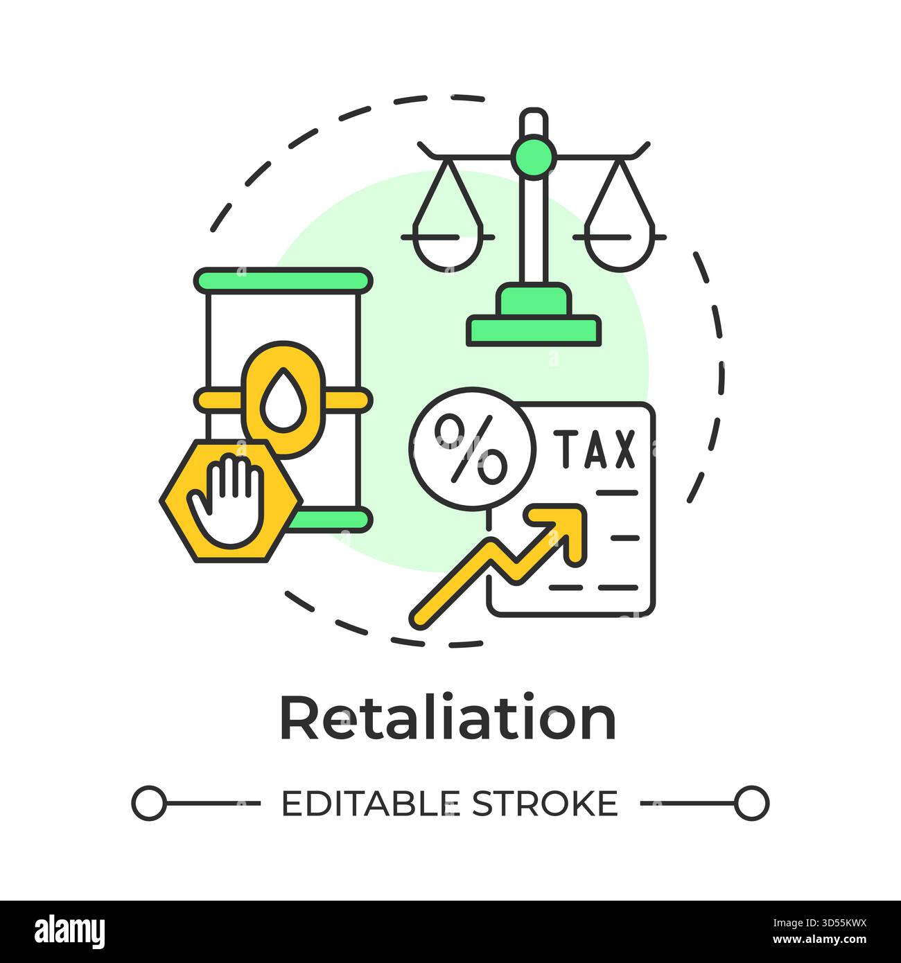 Icône de concept multicolore de représailles Illustration de Vecteur