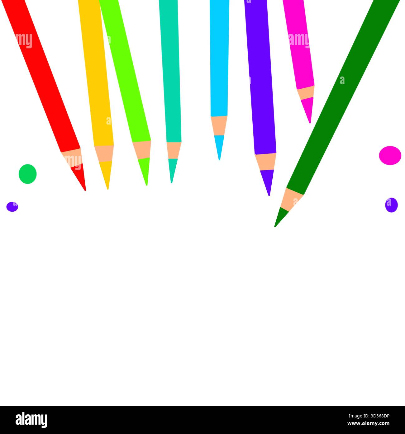 crayons de couleur sur papier blanc différent modèle de bannière d'affiche de fond coloré Illustration de Vecteur