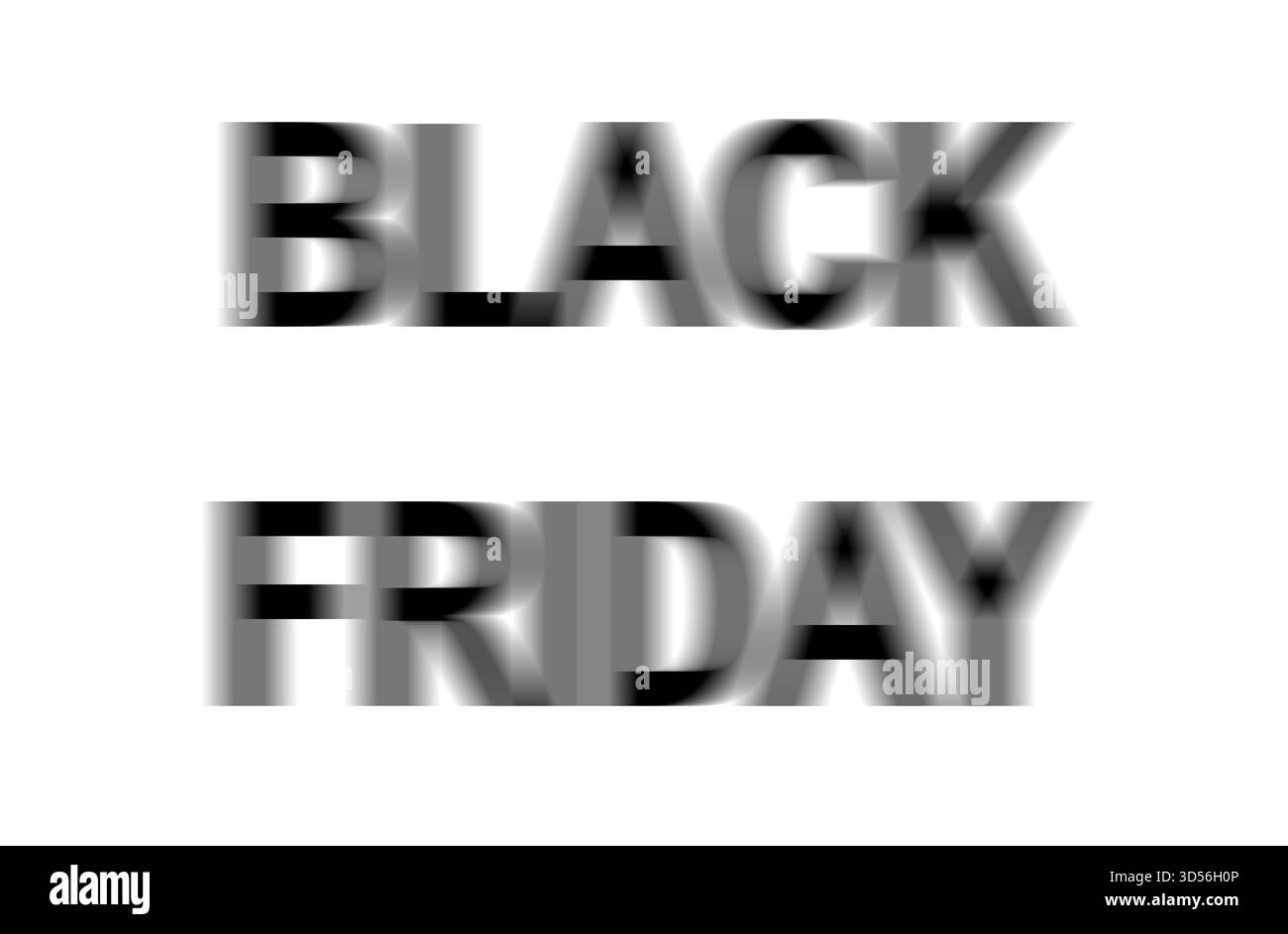 Black Friday conception de texte floue avec effet de mouvement, style de typographie moderne pour la publicité, la vente ou le concept de remise, composition minimale dynamique wi Banque D'Images