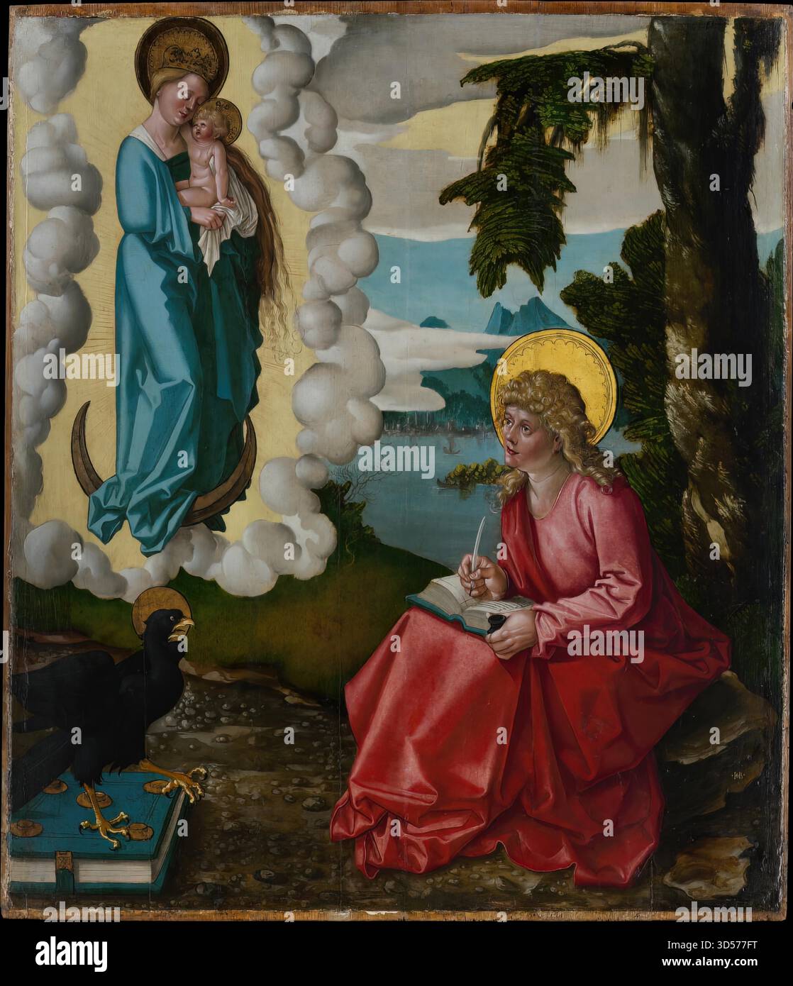 Saint Jean sur Patmos par Hans Baldung (appelé Hans Baldung Grien) Illustration de Vecteur