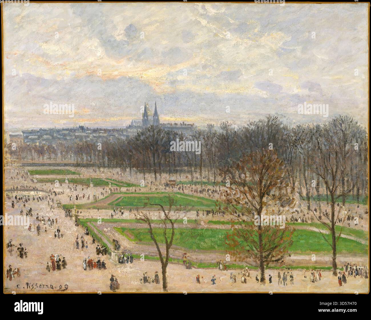 Le jardin des Tuileries un après-midi d'hiver par Camille Pissarro Illustration de Vecteur