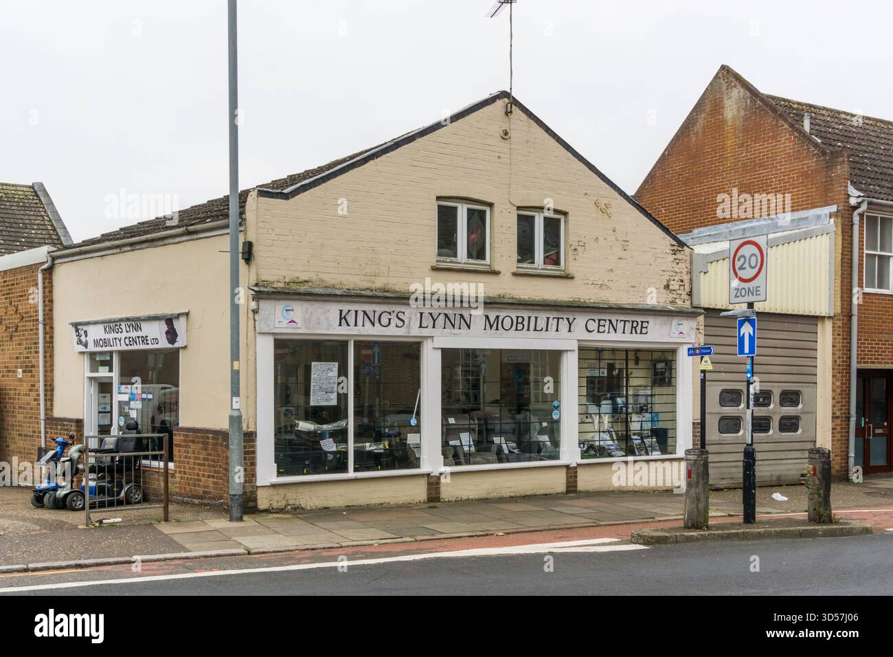 Les locaux du King's Lynn Mobility Centre, King's Lynn, Norfolk. Banque D'Images
