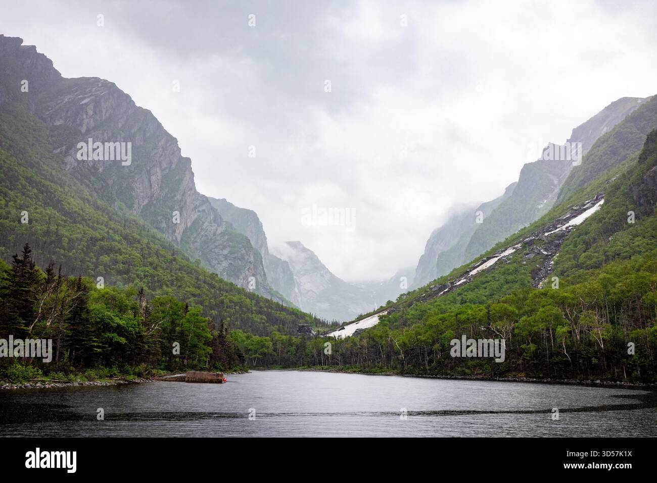 Western Brook Pond Misty Valley Banque D'Images