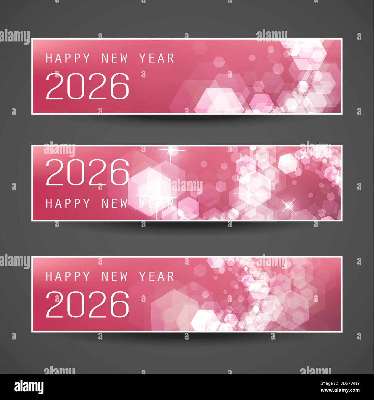 Ensemble de Noël horizontal scintillant glacé violet froid, en-têtes de bonne année ou bannières pour le Web, modèle de conception vectorielle - 2026 Illustration de Vecteur