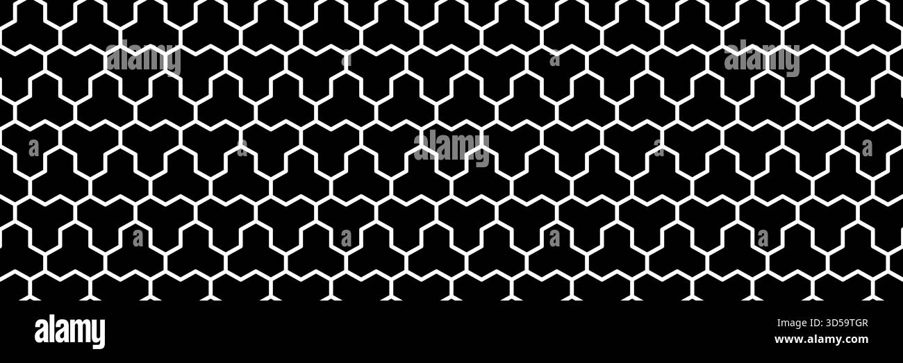tuile hexagonale horizontale sans couture noire et blanche et motif textile pour la conception. Illustration de Vecteur