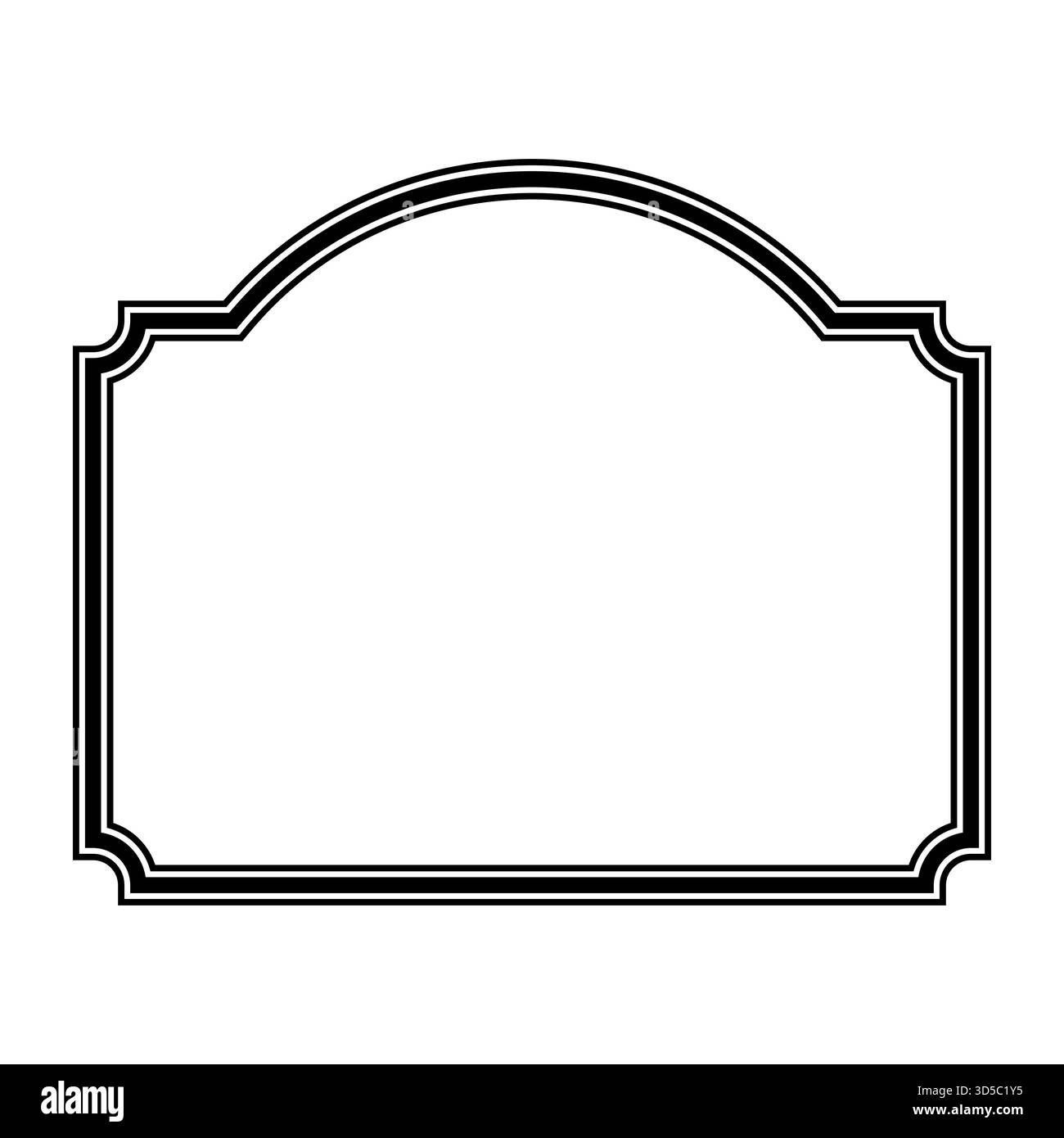 Cadre d'étiquette orné vintage, contour noir design de bordure décorative classique Illustration de Vecteur