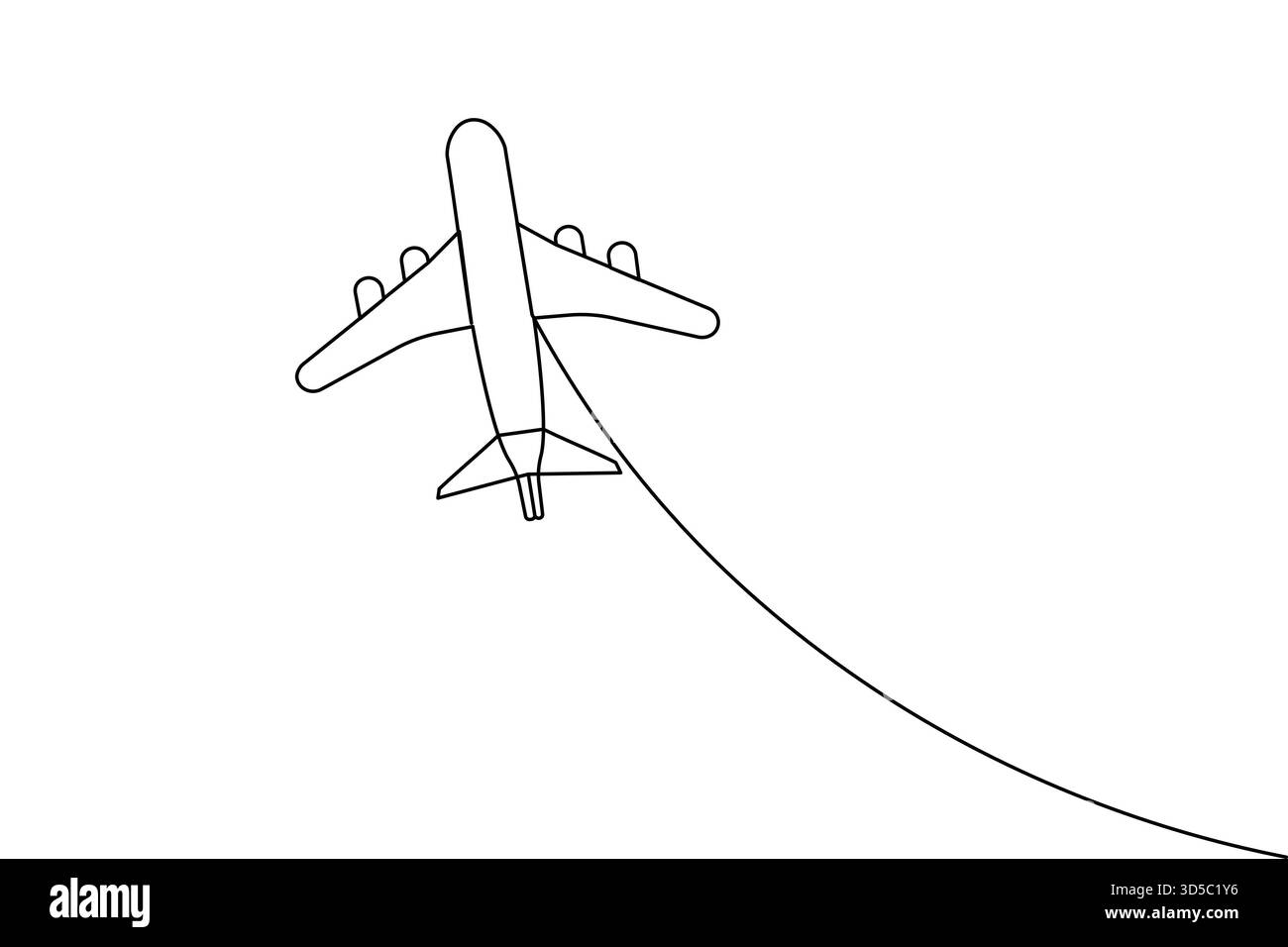 Dessin de ligne continu d'avion avec concept d'affaires minimaliste simple Illustration de Vecteur