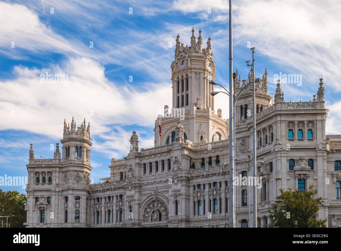 Palais de Cibeles, Palais des Communications ou Palais des télécommunications, à Madrid, Espagne Banque D'Images