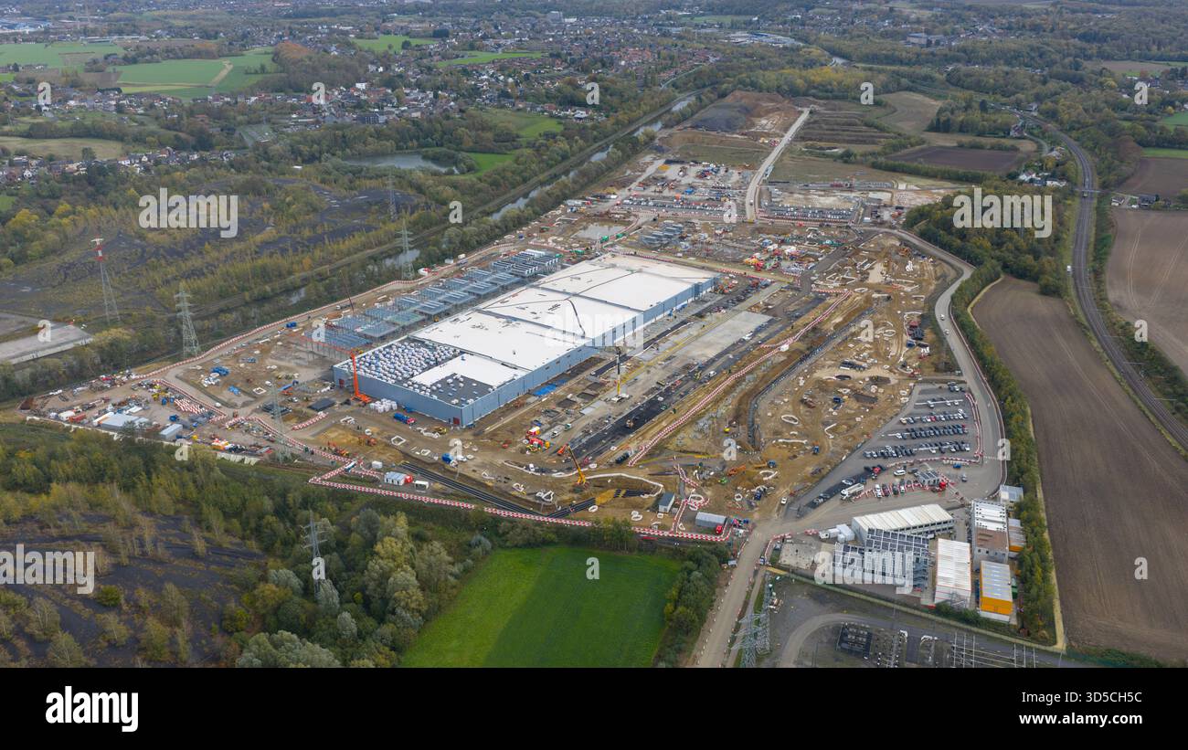Construction d'un nouveau centre de données à Farciennes, Belgique, Banque D'Images