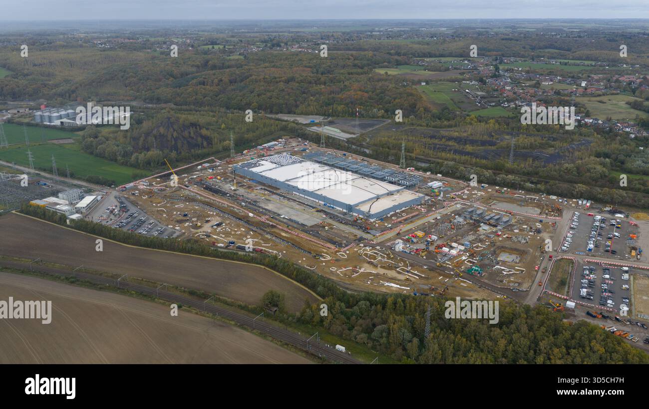 Construction d'un nouveau centre de données à Farciennes, Belgique, Banque D'Images