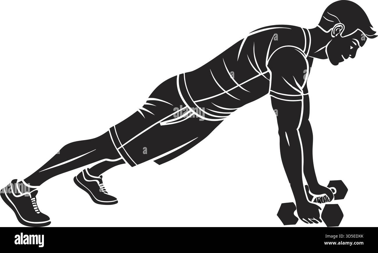 Ensemble vectoriel silhouette d'entraînement physique – poses de musculation et d'haltérophilie. Illustration de Vecteur