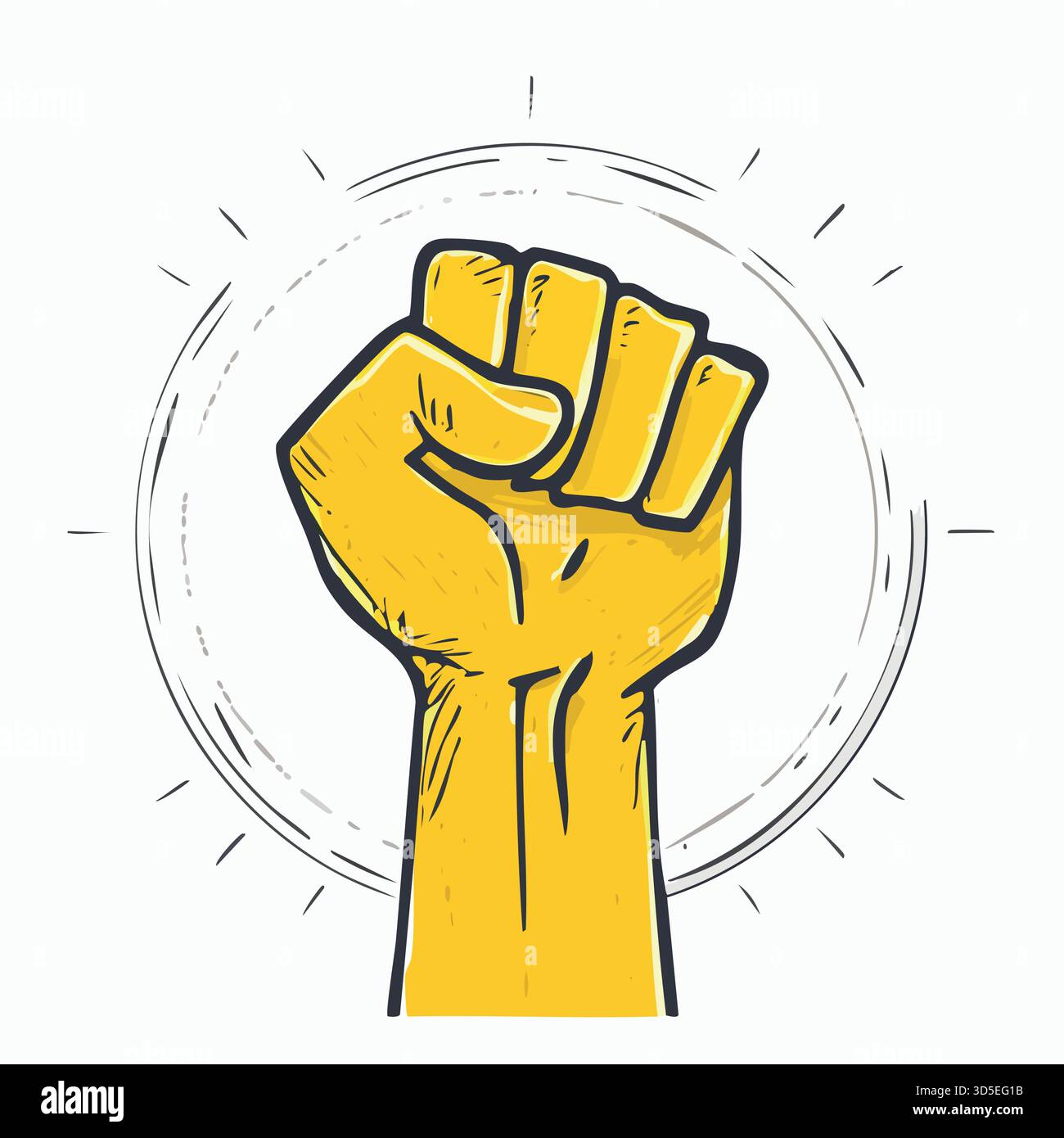Poing levé – puissance, force, protestation, liberté Illustration de Vecteur