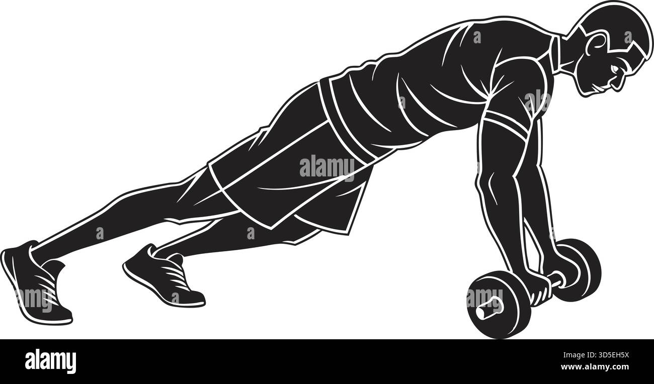 Ensemble vectoriel silhouette d'entraînement physique – poses de musculation et d'haltérophilie. Illustration de Vecteur