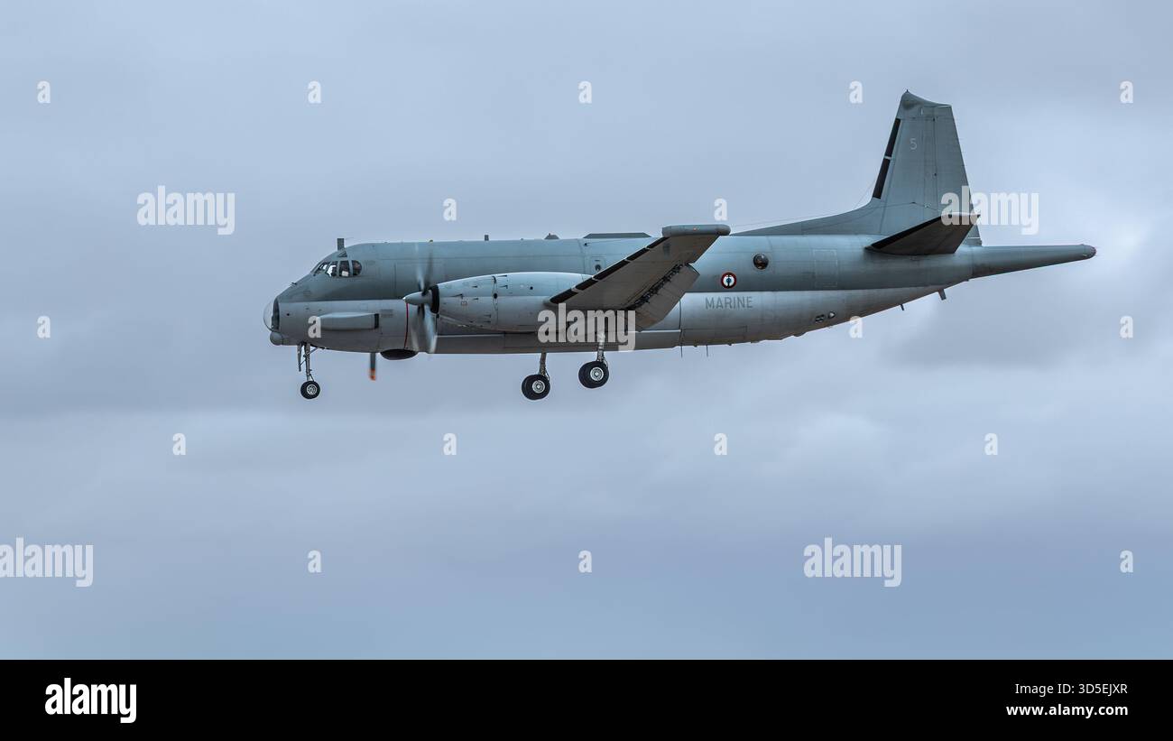 Marine française - Breguet Atlantic 2, arrivée à la RAF Fairford pour le Royal International Air Tattoo 2025. Banque D'Images