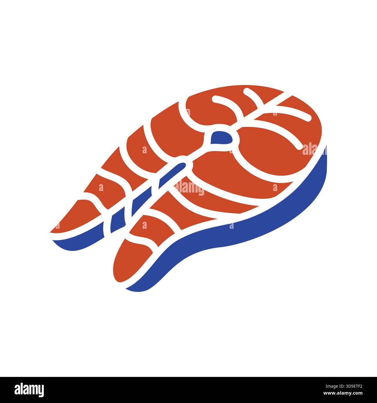 Icône de glyphe noir Uni d'un steak de poisson cru avec os, idéal pour les menus de fruits de mer, les thèmes de grillades, ou les applications de cuisine saine. Illustration de Vecteur