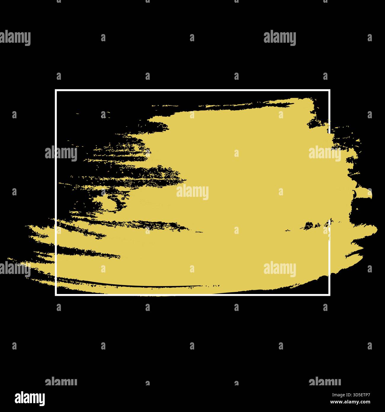 Texture or abstraite. Taches de peinture grunge. Elément vectoriel encadré carré. Coup de pinceau artistique. Illustration de Vecteur